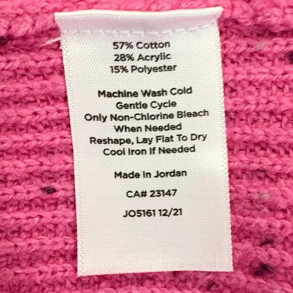 Talbots Women’s XL Pink Cowl Neck Textured Diamond Knit Pullover Sweater Cotton - Picture 4 of 5